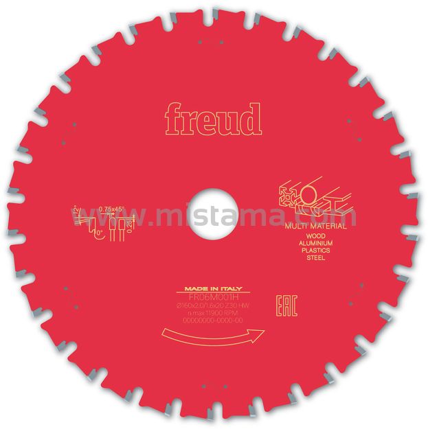 Piła tarcza widiowa 160/20 mm 30 ZĘBÓW FR06M001H FREUD MultiMaterial