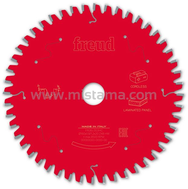 Piła tarcza widiowa 160/20 mm, 48 zębów FR06L003HC FREUD do laminatu, MDF