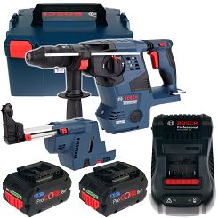 Akumulatorowy młot GBH 18V-28 CF BOSCH + odsysacz GDE 18V-16 L-BOXX 2x8,0Ah