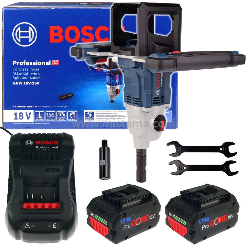 Agitateur Sans Fil Bosch Professional GRW 18V-160 | Mélange Puissant | 2 Vitesses | KickBack Control