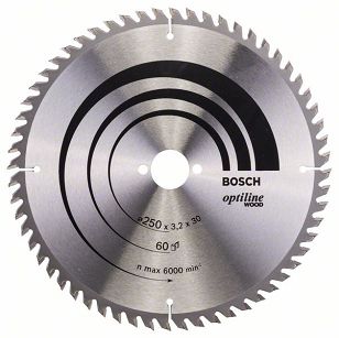 Tarcza pilarska 250/30mm Optiline Wood BOSCH (60 zębów)