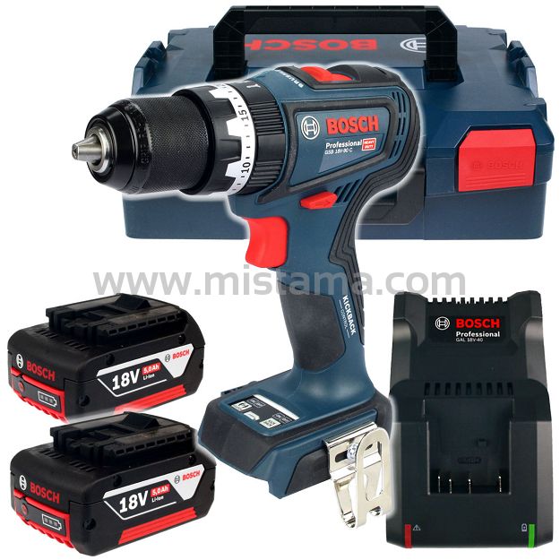 Wkrętarka z udarem GSB 18V-90 C BOSCH 2x5,0Ah L-BOXX
