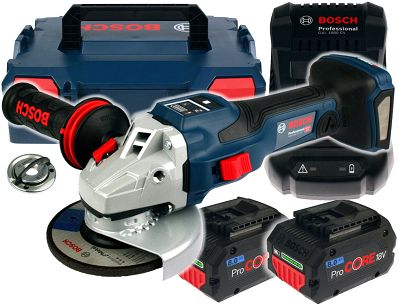 Szlifierka kątowa GWS 18V-15 SC BOSCH BITURBO 2x8,0Ah L-BOXX