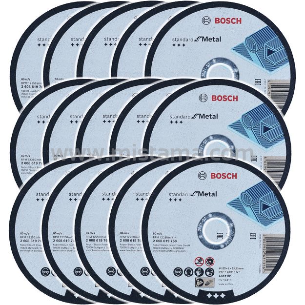 Zestaw 25 tarcz korundowych 125/1,0mm BOSCH (do cięcia metalu i stali)