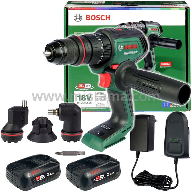 Wkrętarka z udarem 18V ADVANCEDIMPACT 18V-80 BOSCH BEZSZCZOTKOWA 2x2,5Ah + 4 uchwyty