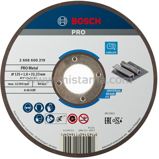 Tarcza korundowa do cięcia stali 125/1,6mm BOSCH