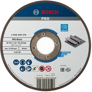 Tarcza korundowa do cięcia stali 125/1,6mm BOSCH