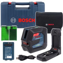 Laser krzyżowy GLL 20-22 G BOSCH + akumulator BA 3,7V + walizka