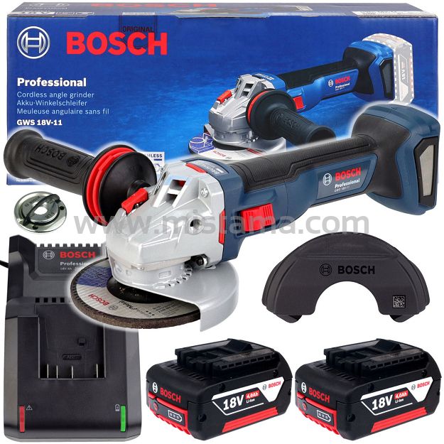 Szlifierka kątowa GWS 18V-11 BOSCH bezszczotkowa 2x4,0Ah