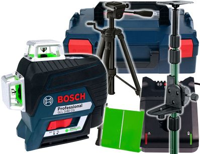 Laser GLL 3-80 CG BOSCH L-BOXX + statyw + tyczka TP 320