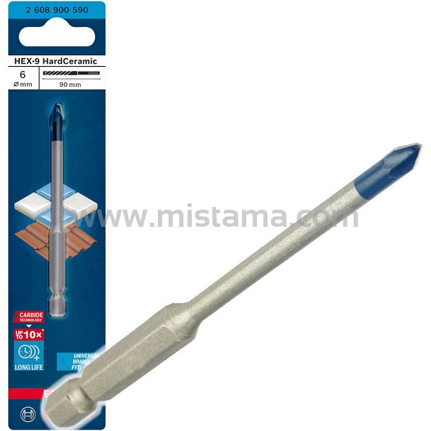 Wiertło do ceramiki i dachówki 6mm HEX-9 BOSCH EXPERT