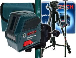 Laser krzyżowy GLL 2-10 BOSCH + kolumna TP 320 + statyw
