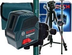 Laser krzyżowy GLL 2-10 BOSCH + kolumna TP 320 + statyw