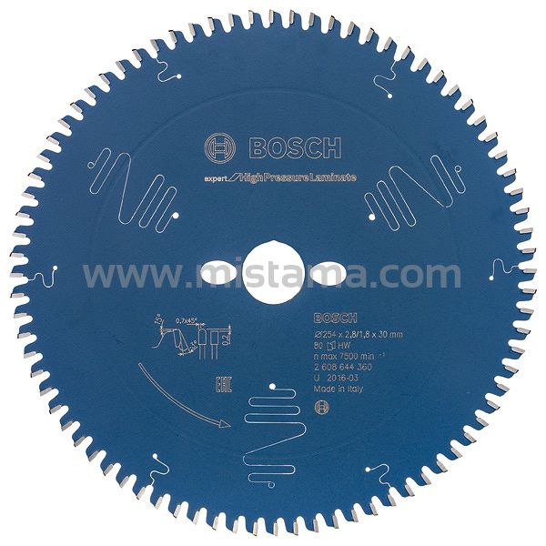 Tarcza pilarska 254/30mm Expert for High Pressure Laminate BOSCH (80 zębów)