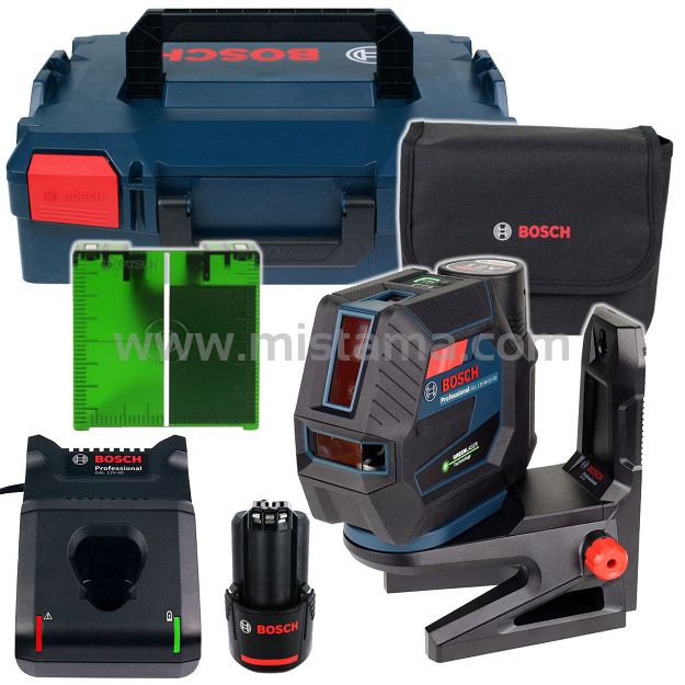 Laser krzyżowy GCL 12V-50-22 CG BOSCH + uchwyt RM20 + L-BOXX