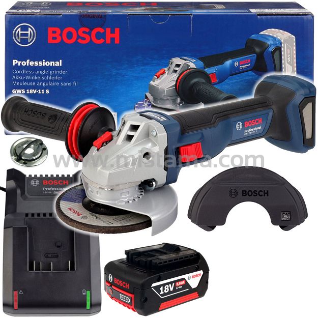 Szlifierka kątowa z regulacją obrotów GWS 18V-11 S BOSCH 1x5,0Ah