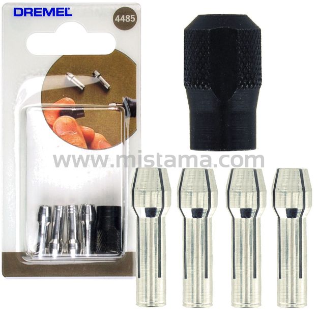 Tuleje zaciskowe (0,8mm-3,2mm) wraz z nakrętką 4485 DREMEL