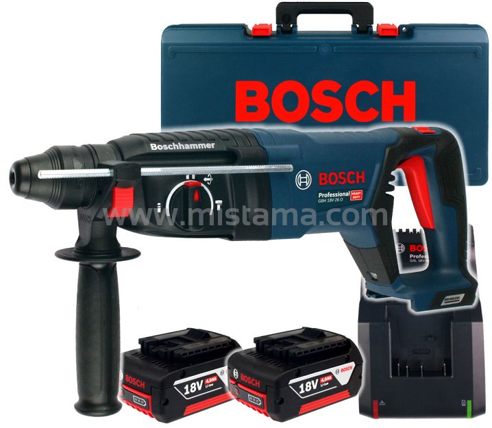 Akumulatorowy młot 18V 2,5J GBH 18V-26D BOSCH 2x4,0Ah + walizka