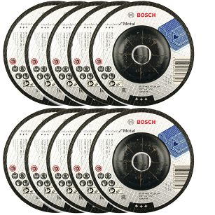 Zestaw 10 tarcz korundowych 125/6,0mm BOSCH (do szlifowania stali)