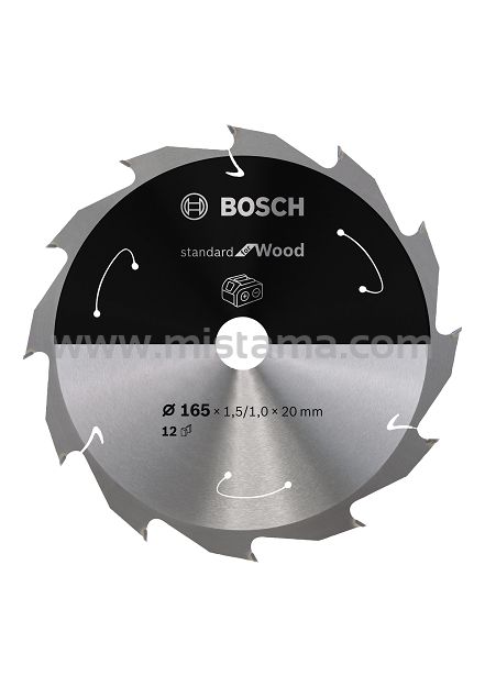 Tarcza pilarska 165/20mm Standard for Wood BOSCH (12 zębów) do pilarek aku