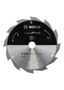 Tarcza pilarska 165/20mm Standard for Wood BOSCH (12 zębów) do pilarek aku