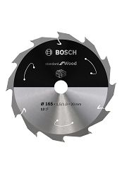 Tarcza pilarska 165/20mm Standard for Wood BOSCH (12 zębów) do pilarek aku