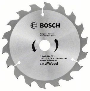 Tarcza pilarska 160/20mm Eco for Wood BOSCH (18 zębów)