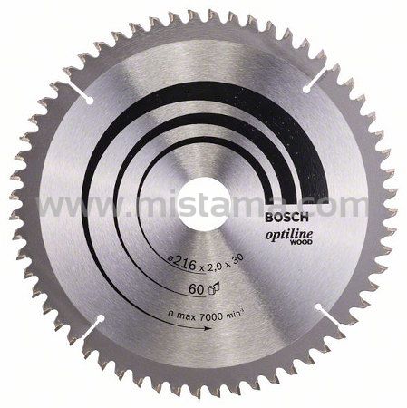 Tarcza pilarska 216/30mm Optiline Wood BOSCH (60 zębów)