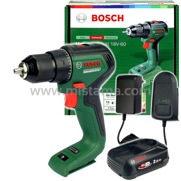 Wkrętarka UniversalDrill 18V-60 BOSCH 1x2,5Ah