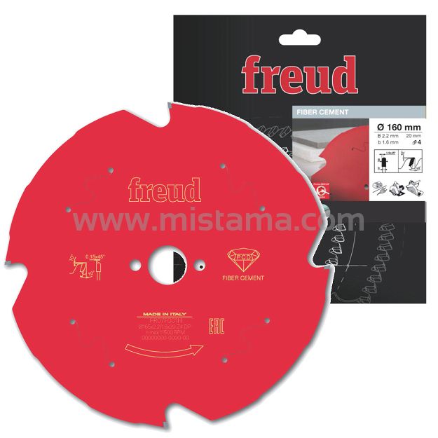 Tarcza pilarska 160/20 mm 4 zęby FREUD do cementu, płyt g-k