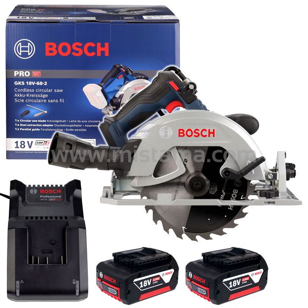 Pilarka tarczowa GKS 18V-68-2 BOSCH 2x4,0Ah