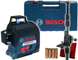 Laser krzyżowy GLL 3-80 BOSCH + kolumna TP320