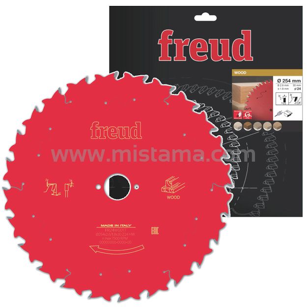 Tarcza piła widiowa 254/30 mm, 24 zęby FREUD do drewna, MDF
