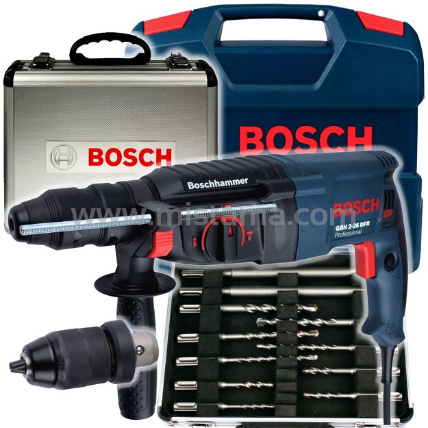 Młotowiertarka GBH 2-26 DFR BOSCH + walizka + 11 wierteł i dłut