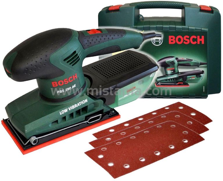 Szlifierka oscylacyjna PSS 250 AE BOSCH + papiery + walizka