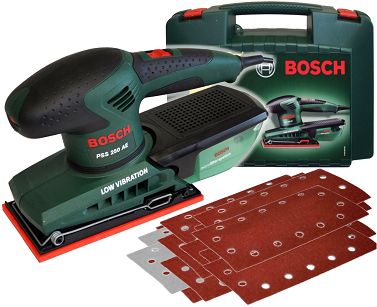 Szlifierka oscylacyjna PSS 250 AE BOSCH + walizka + 30 papierów