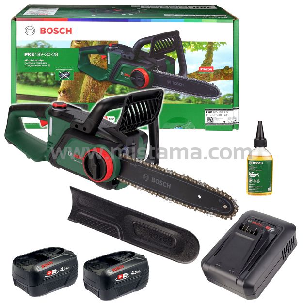 Piła łańcuchowa PKE 18V-30-28 BOSCH 2x4,0Ah