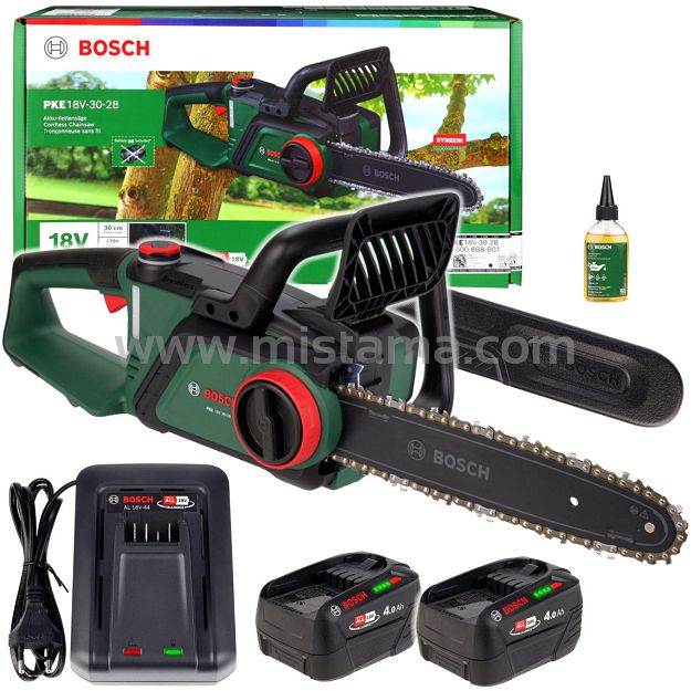 Piła łańcuchowa PKE 18V-30-28 BOSCH 2x4,0Ah