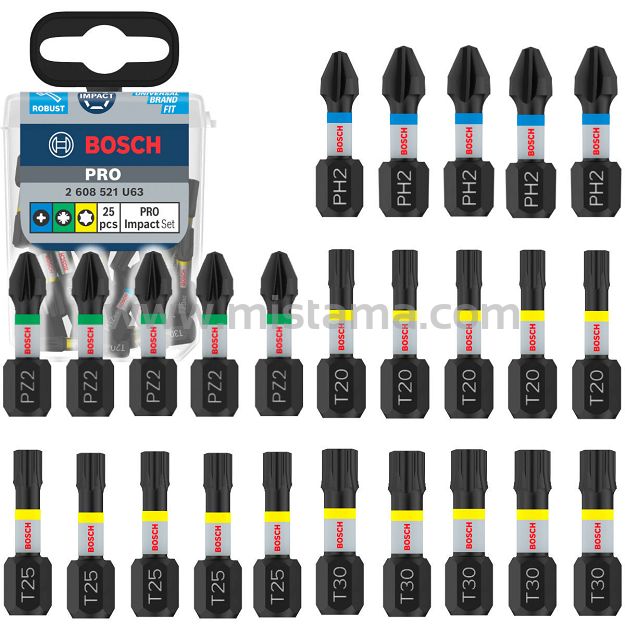 Bit PH PZ TORX 25 mm IMPACT BOSCH PRO zestaw 25 szt.