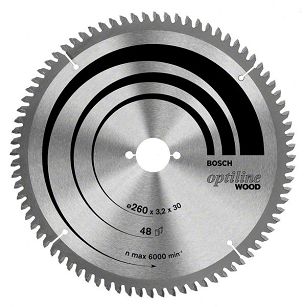 Tarcza pilarska 260/30mm Optiline Wood BOSCH (48 zębów)
