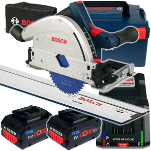 Zagłębiarka GKT 18V-52 GC BOSCH L-BOXX 2x8,0Ah + szyna FSN 1600