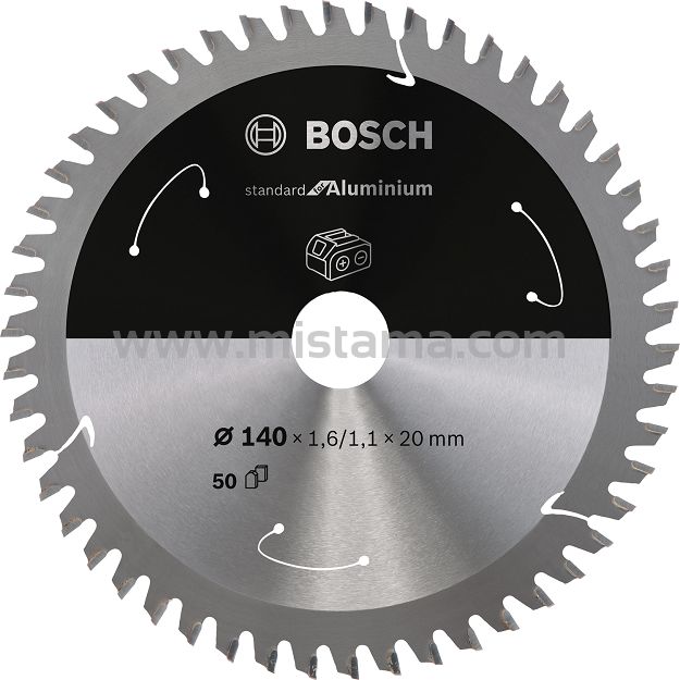 Tarcza pilarska 140/20mm Standard for Aluminium BOSCH (50 zębów) do pilarek aku