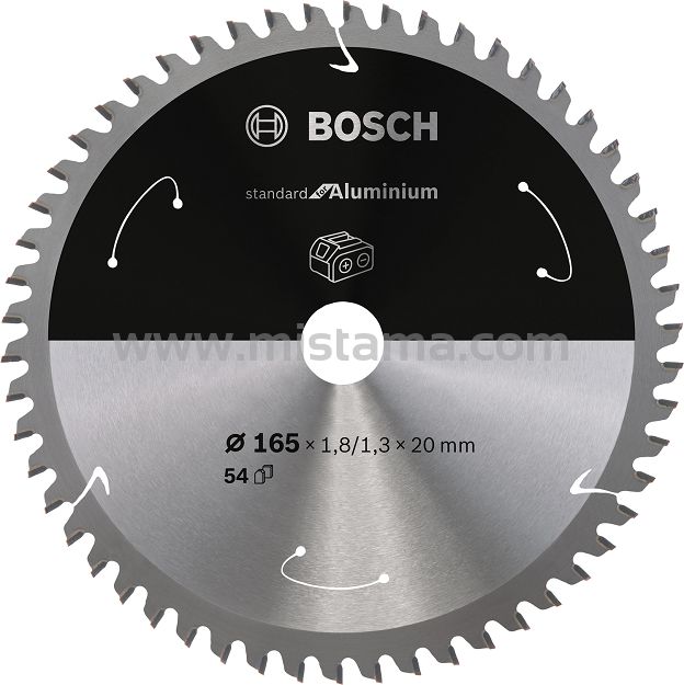 Tarcza pilarska 165/20mm Standard for Aluminium BOSCH (54 zęby) do pilarek aku