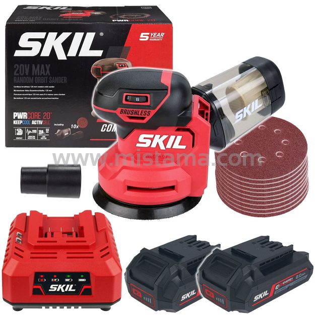 Szlifierka mimośrodowa 125mm 20V 3751 SKIL 2x2,0Ah BEZSZCZOTKOWA