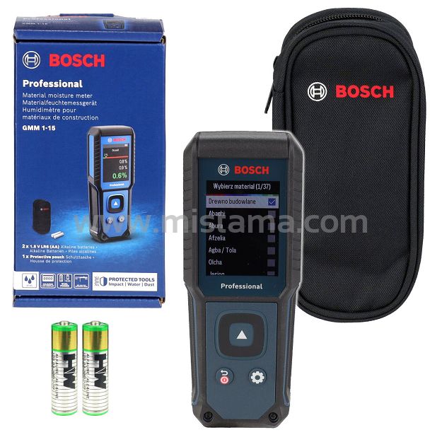 Cyfrowy miernik wilgotności wilgotnościomierz nieinwazyjny GMM 1-15 BOSCH
