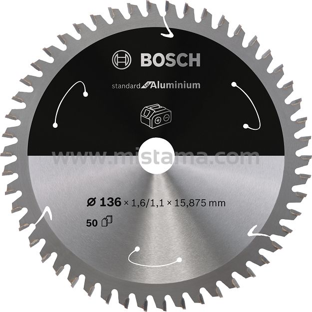 Tarcza pilarska 136/15,875mm Standard for Aluminium BOSCH (50 zębów) do pilarek aku