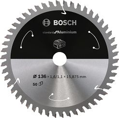 Tarcza pilarska 136/15,875mm Standard for Aluminium BOSCH (50 zębów) do pilarek aku
