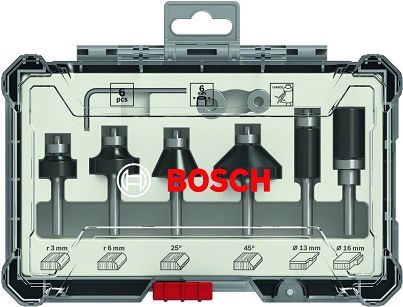 Zestaw 6 frezów do krawędzi 6mm BOSCH