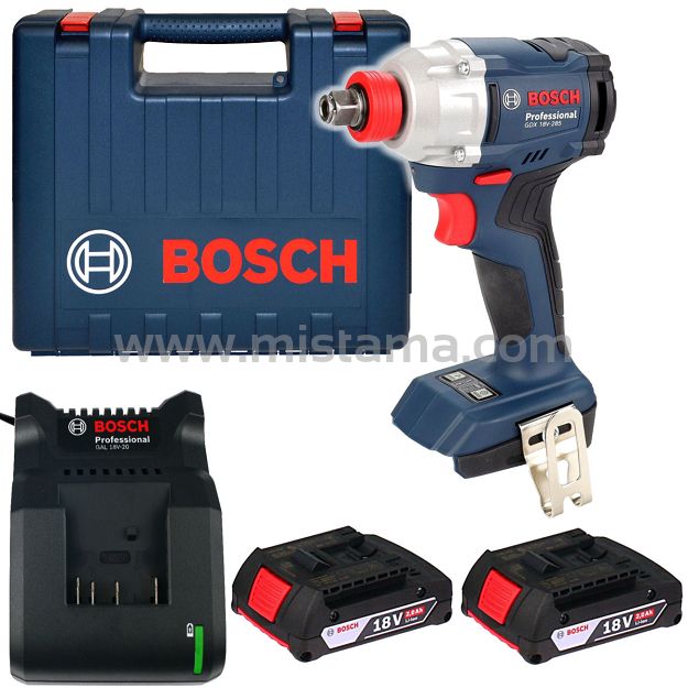 Klucz udarowy 285 Nm GDX 18V-285 BOSCH 2x2,0Ah + walizka