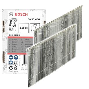 Gwoździe 40mm typ SK50 40 G BOSCH 5000 szt. do gwoździarki GNH 18V-50 M
